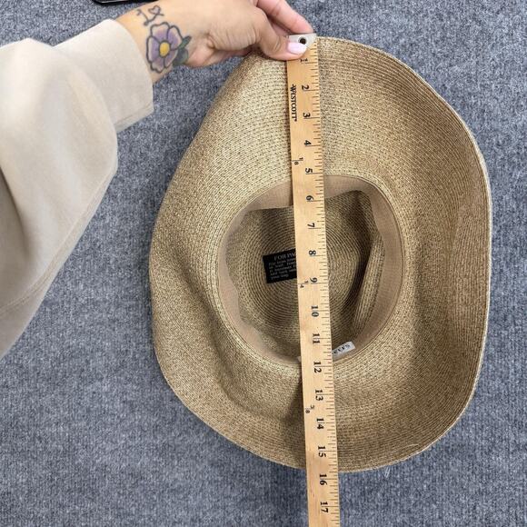 Eric Javits Hat Packable Straw Sun Hat One Size Beige Wide Brim Travel Beach main image 5